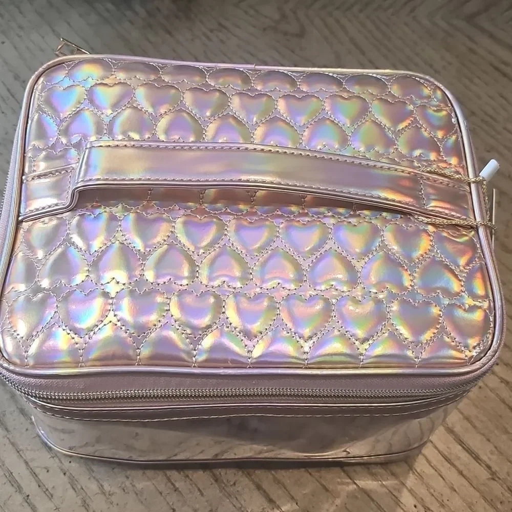 Iridescent travel makeup bag set NWT